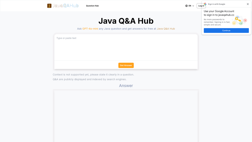 Java Q&A Hub - 特徴