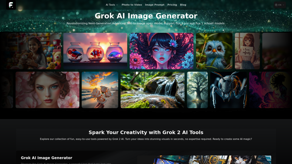 Grok AI Image Generator - Tính Năng