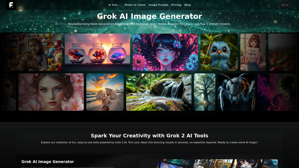 Grok AI Image Generator - Características