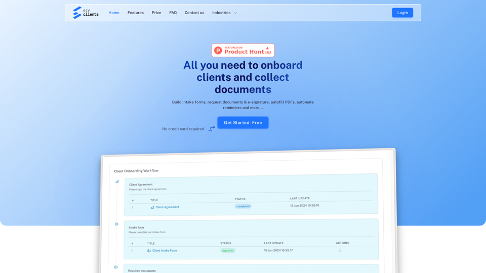 ezyClients - Streamline Client Onboarding, Document Collection, and E-Signature Solutions