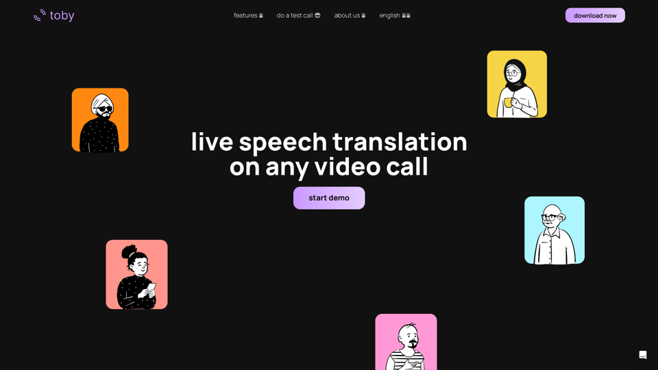 Toby - Traduction en direct et traduction vocale avec glossaires personnalisés.