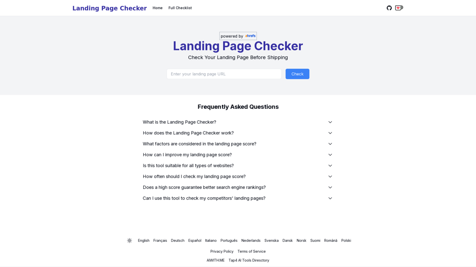 Landing Page Checker - 특징