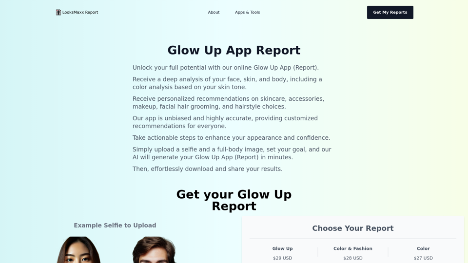 Glow Up App  - Introduction