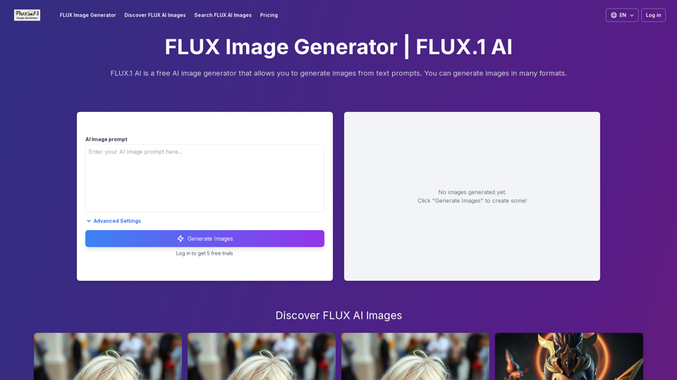 FLUX AI Image Generator - Dados de Tráfego