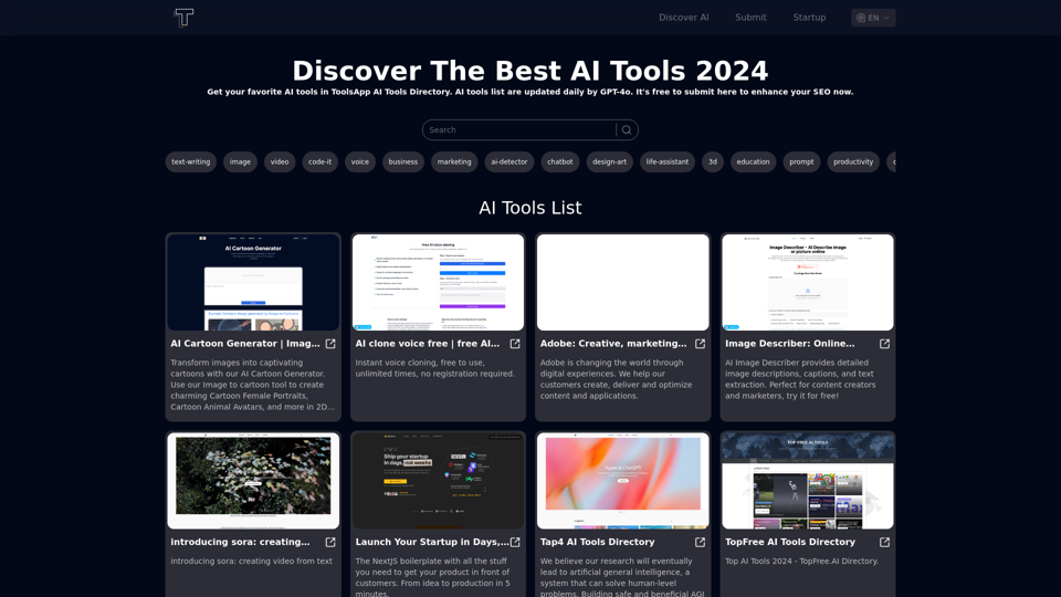 Toolsapp - Discover the Best AI Tools in Our AI Tools Directory for Enhanced Productivity