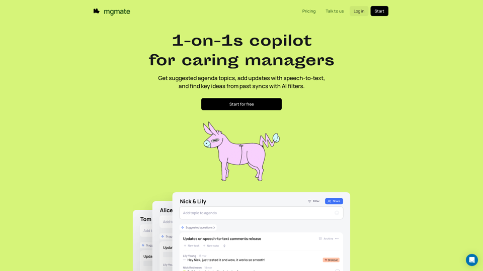 mgmate - AI-Powered 1-on-1s Copilot for Caring Managers and Feedback Support