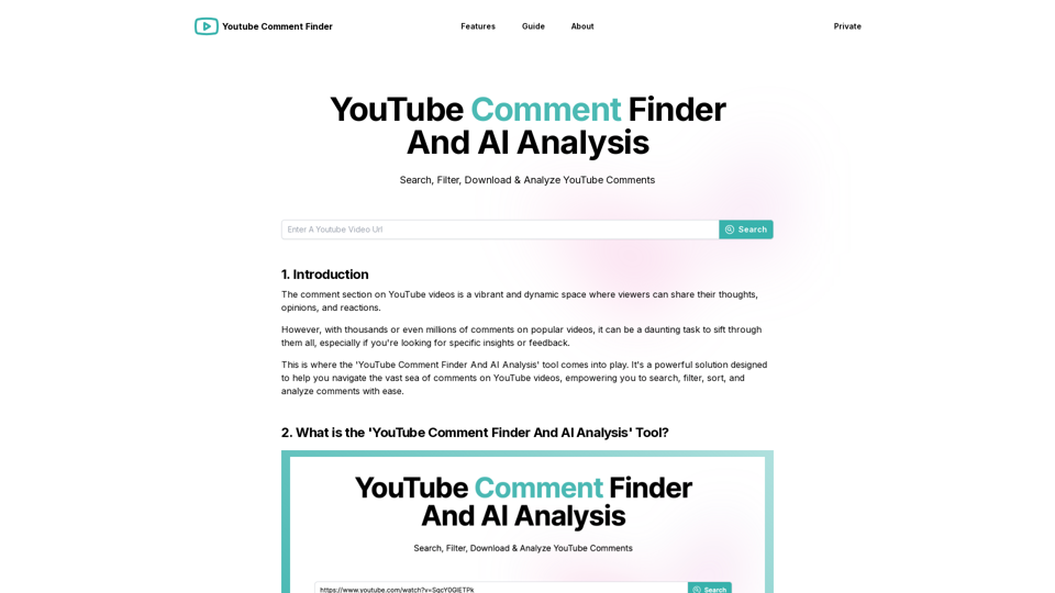 YouTube Comment Finder - Features