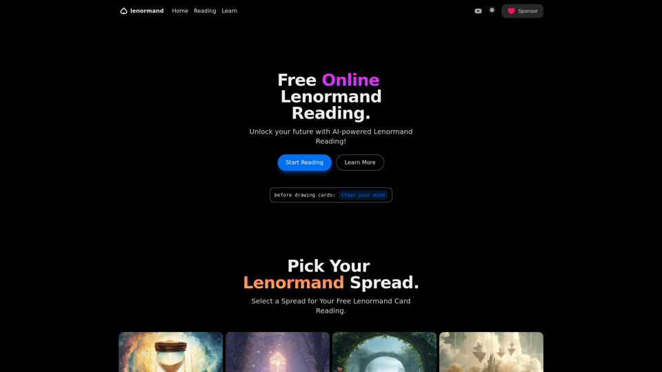 Free Lenormand Reading Online - Merkmale