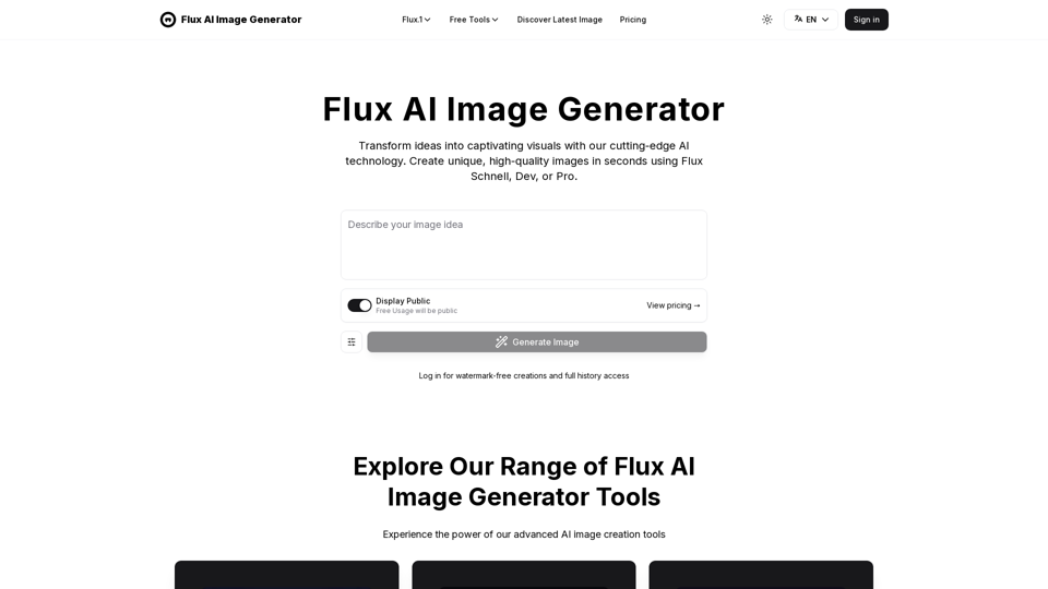 Flux AI Image Generator - Features