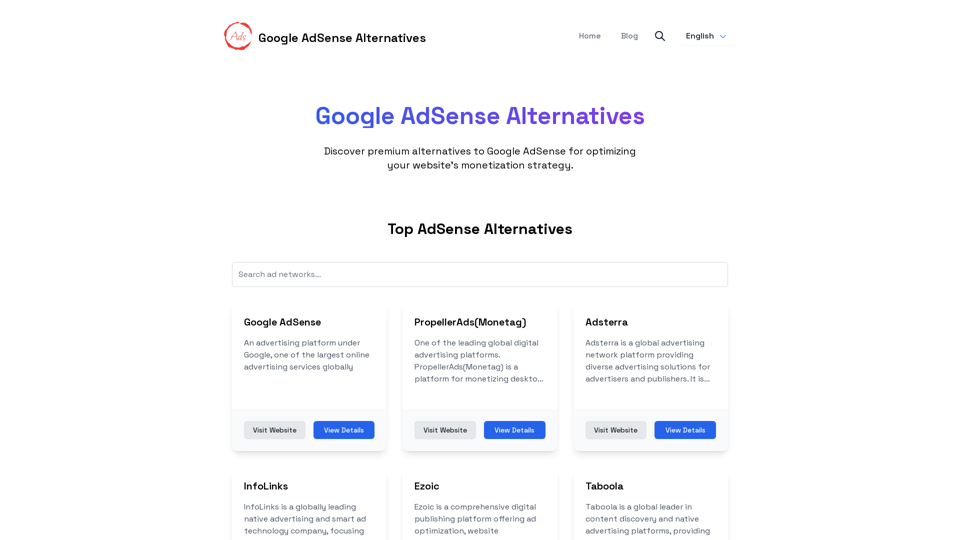 Google AdSense Alternatives - トラフィックデータ