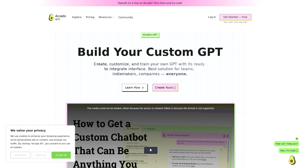 Aicado's Custom Chatbot Creator - Features