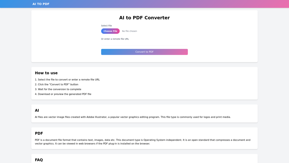 AI to PDF - Features