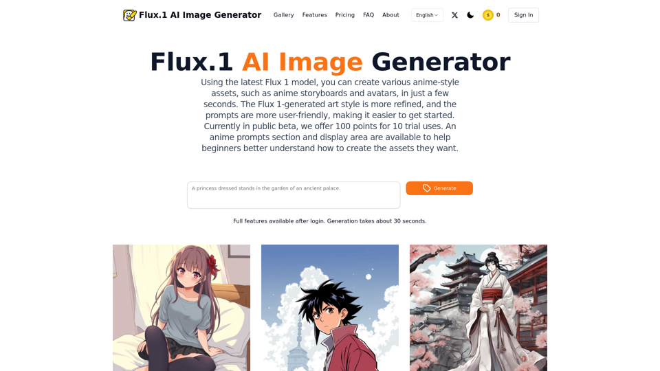 Flux1 AI Generator - Fonctionnalités