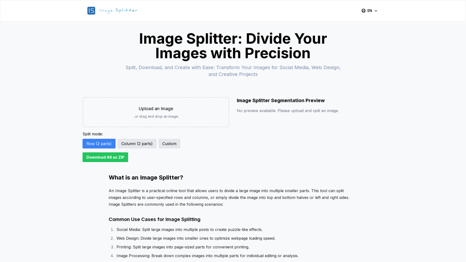 Image Splitter - Traffic Data