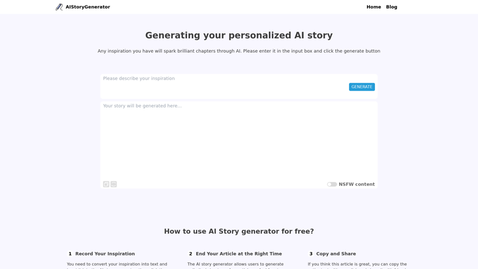 AI Story generator - Features