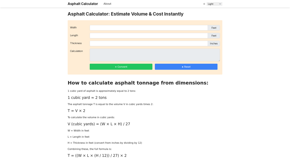 Asphaltcal Culator - Traffic Data