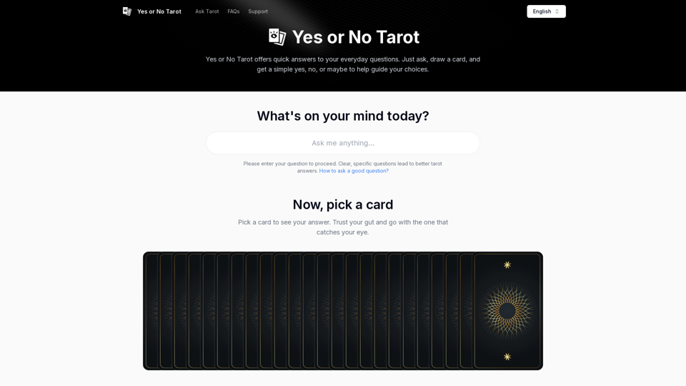 Yes or No Tarot - Traffic Data