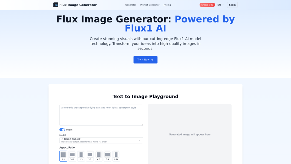 Flux Image Generator - Features