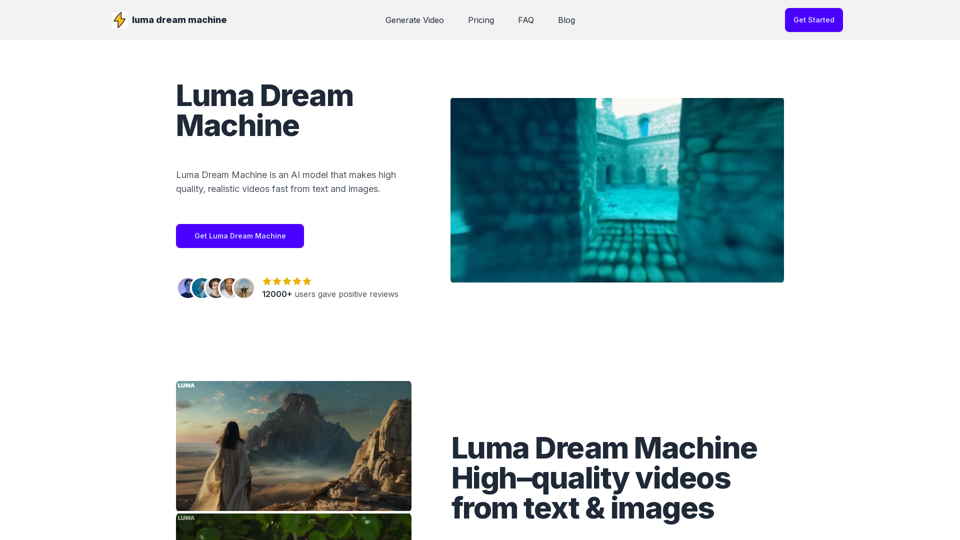 Luma Dream Machine AI  - Introduction