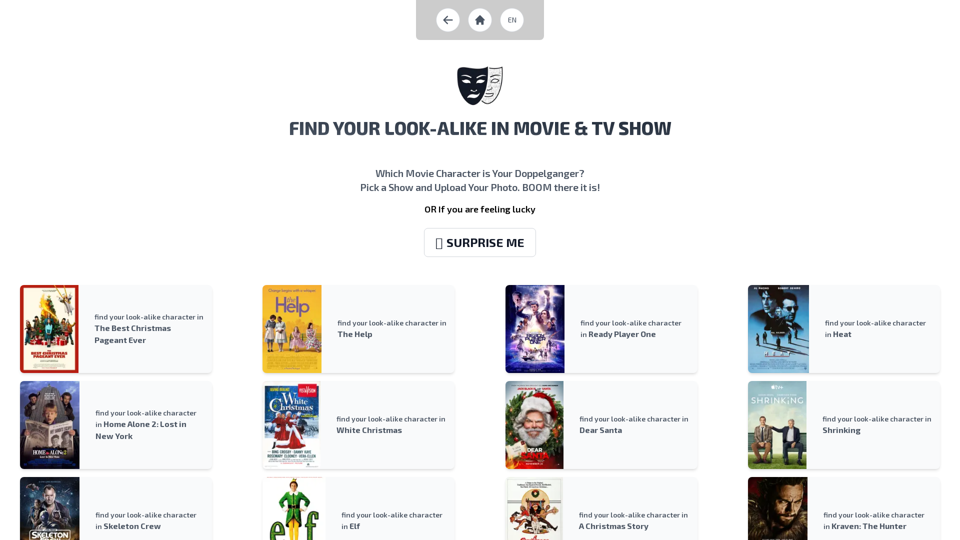 Find my look alike in Movie & TV Show