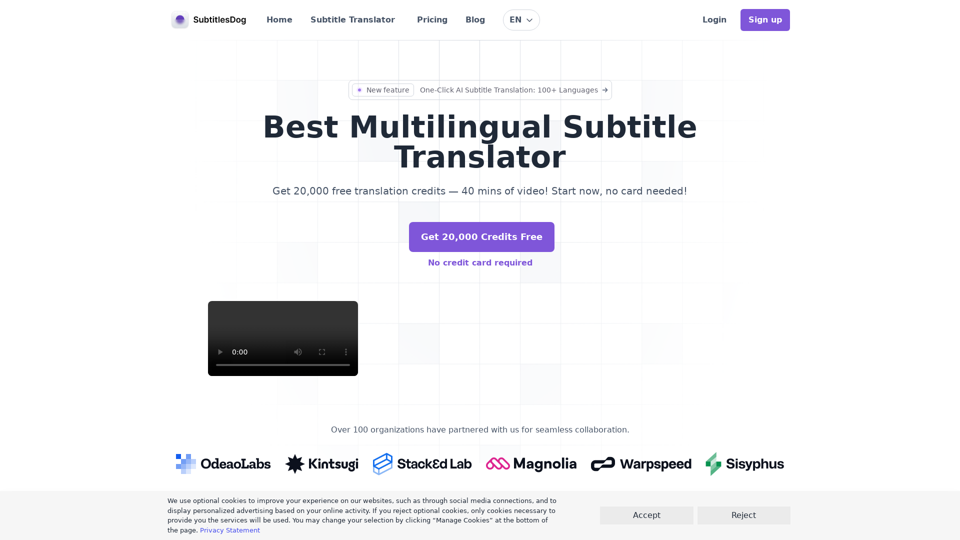 SubtitlesDog AI Subtitle Translator