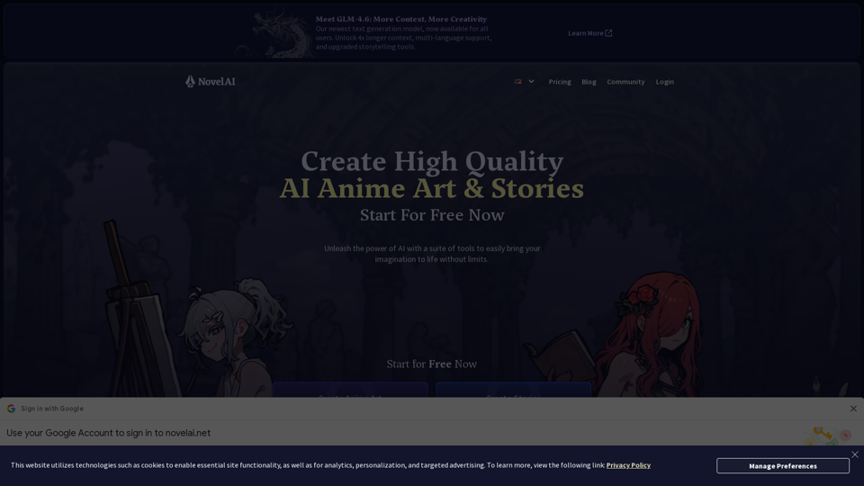 NovelAI | AI Story Writer & Anime Image Generator | agenthun...