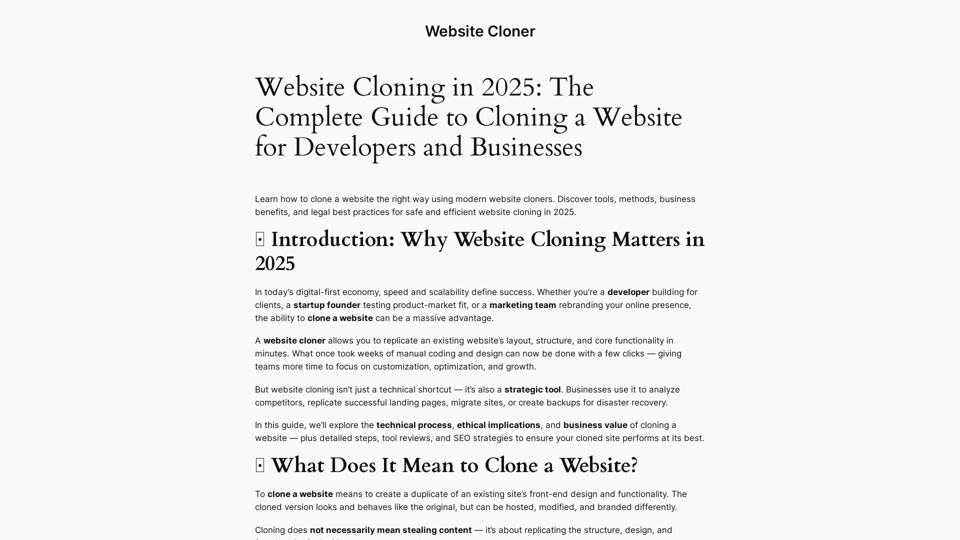 Website Cloner