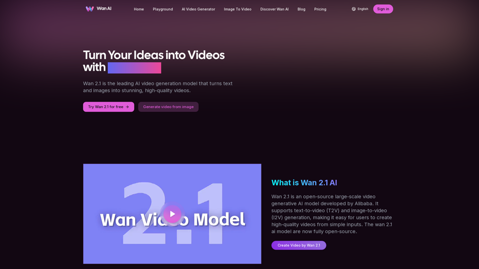 Wan AI Video Generator