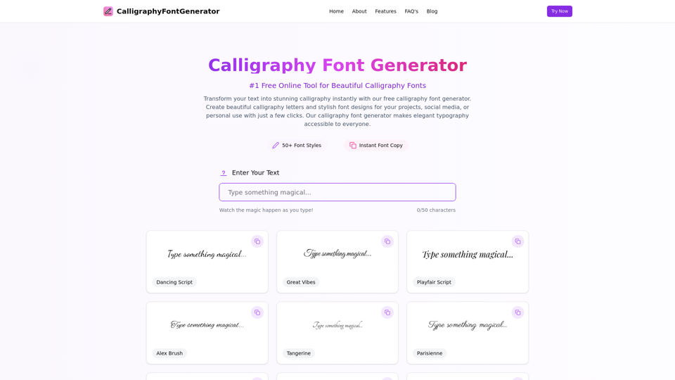 Calligraphy Font Generator