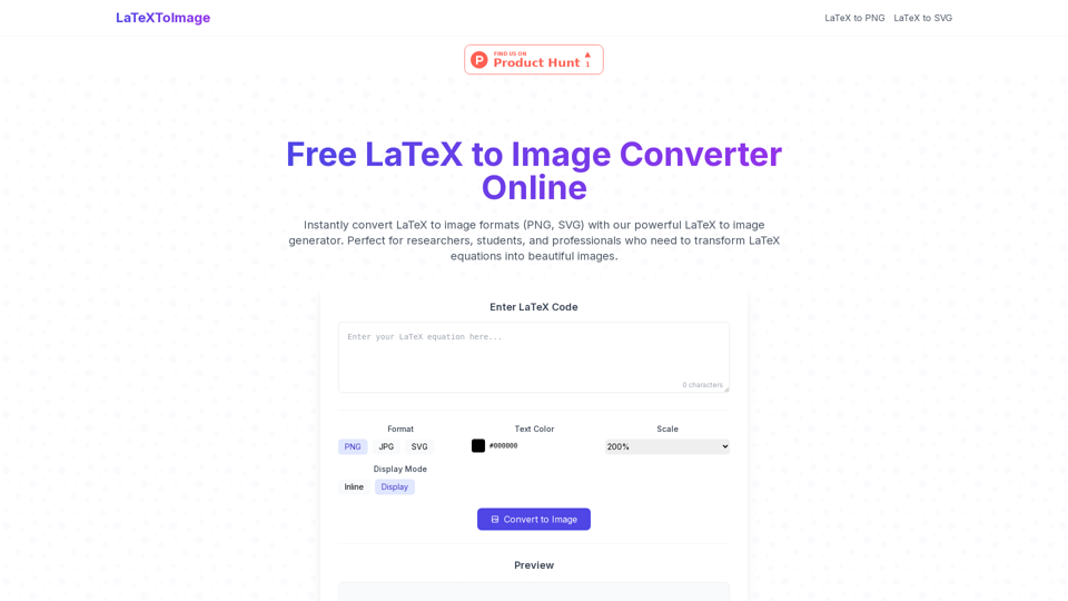 LaTeX to Image Converter