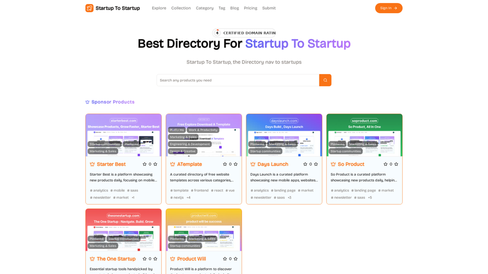 Startup to startup