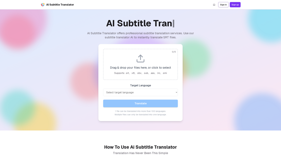 AI Subtitle Translator