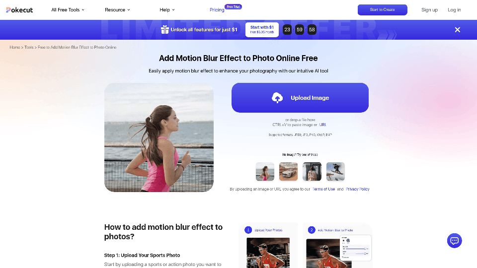 Free Motion Blur Effect to Photo
