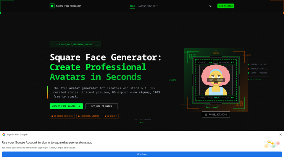 Square Face Generator
