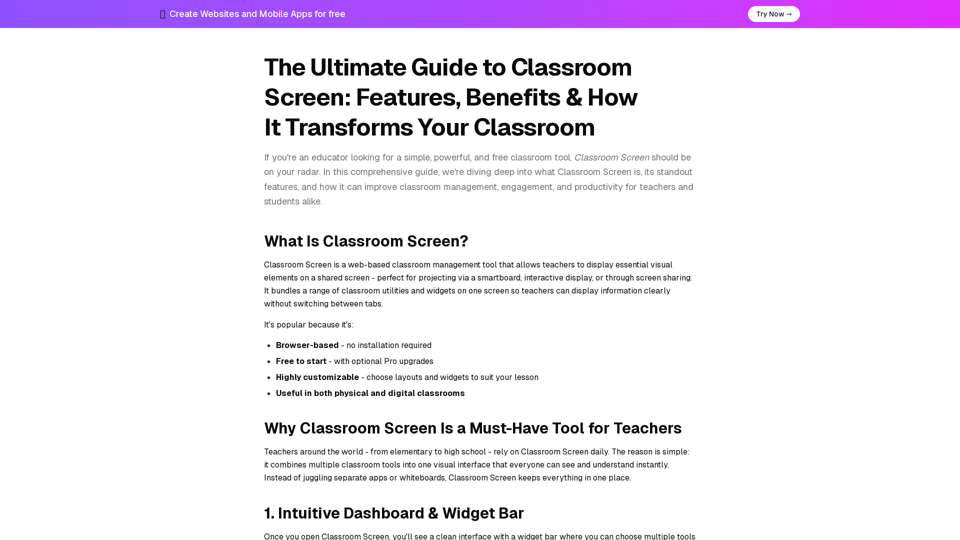 Classroom Screen