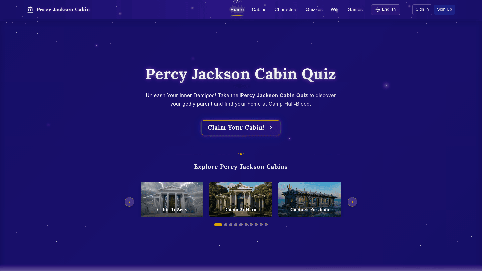 Percy Jackson Cabin Quiz